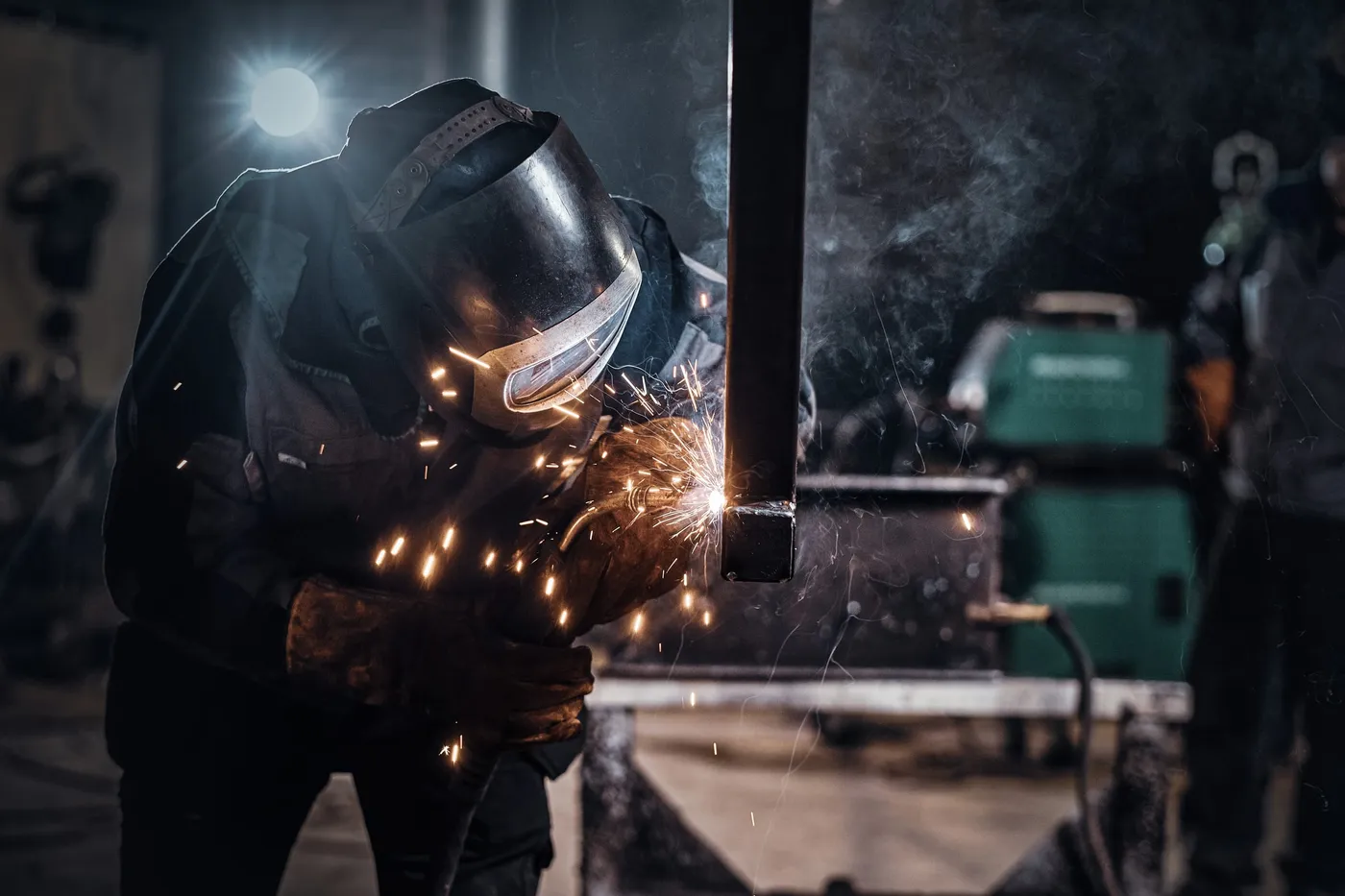 Welder at the Apache Fabricators shop in Houston